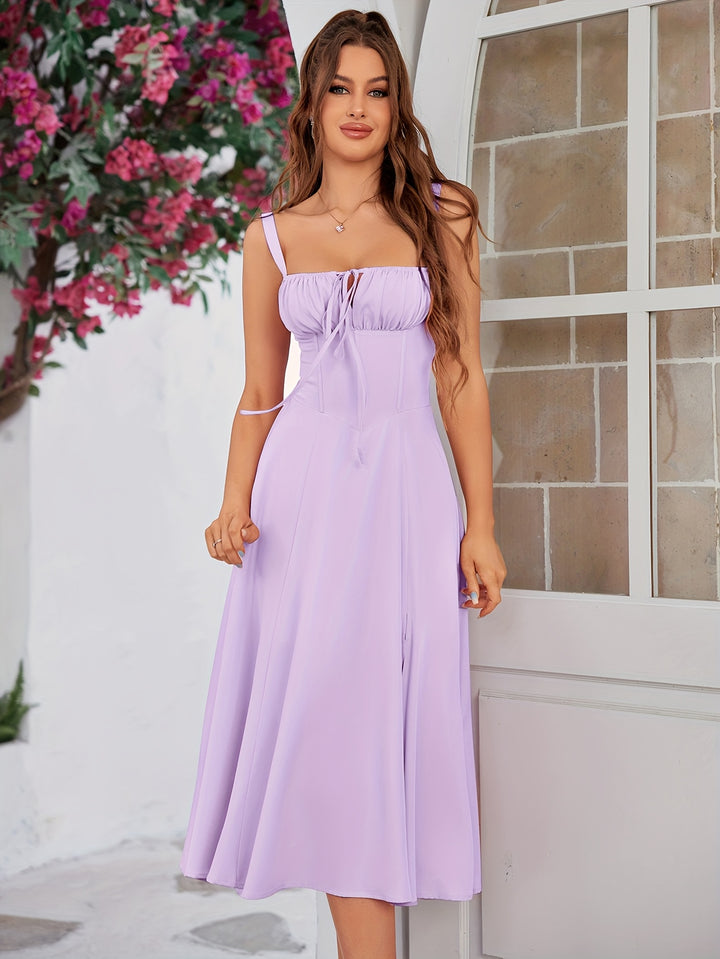 Elegant Blue Plus Size Homecoming Dress for Women with Sweetheart Neckline Sleeveless Corset Bodice Side Slit Fitted Style