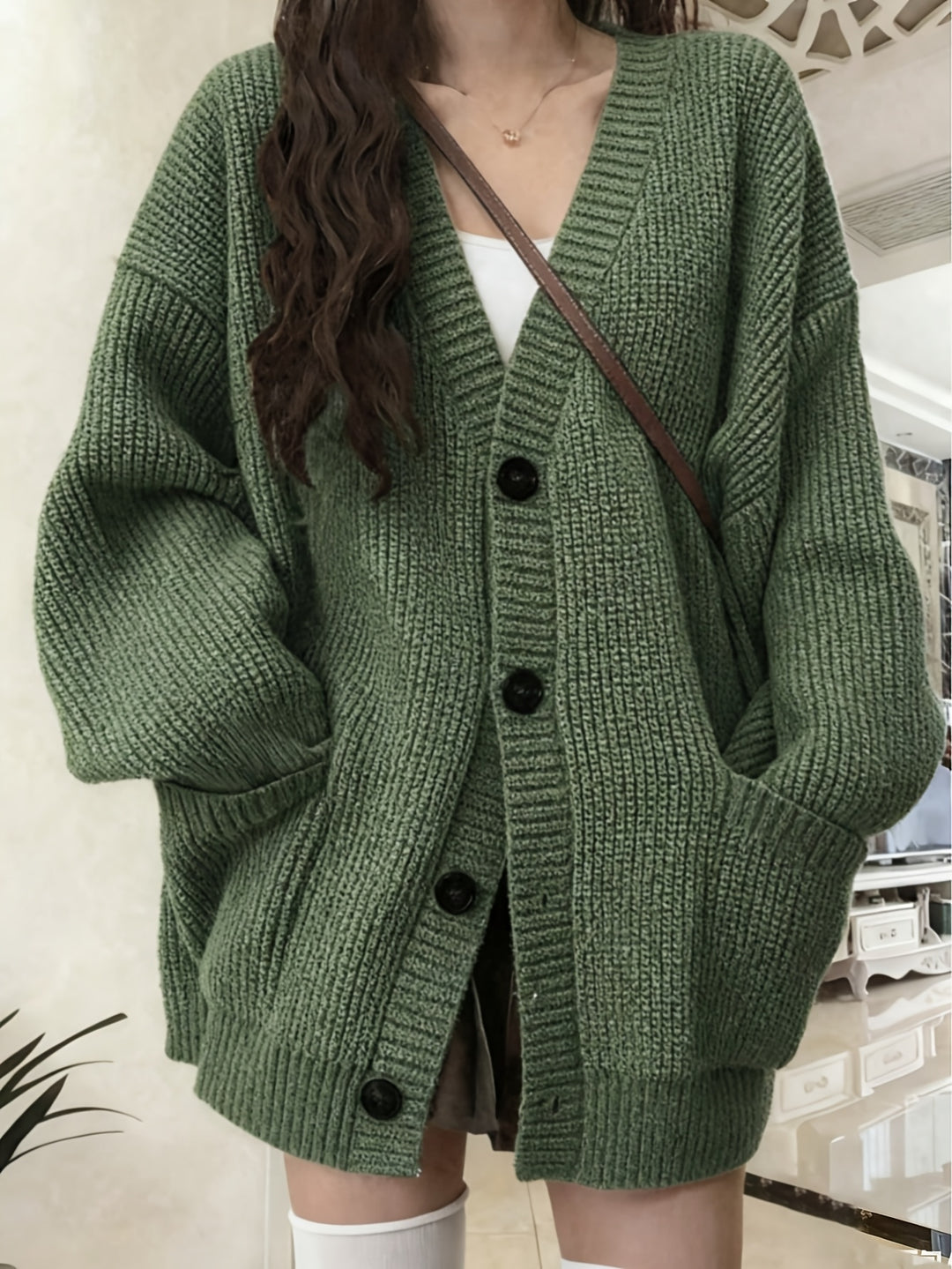 Cozy Fall Sweater Cardigan for Women with Cardigan V Neck Button