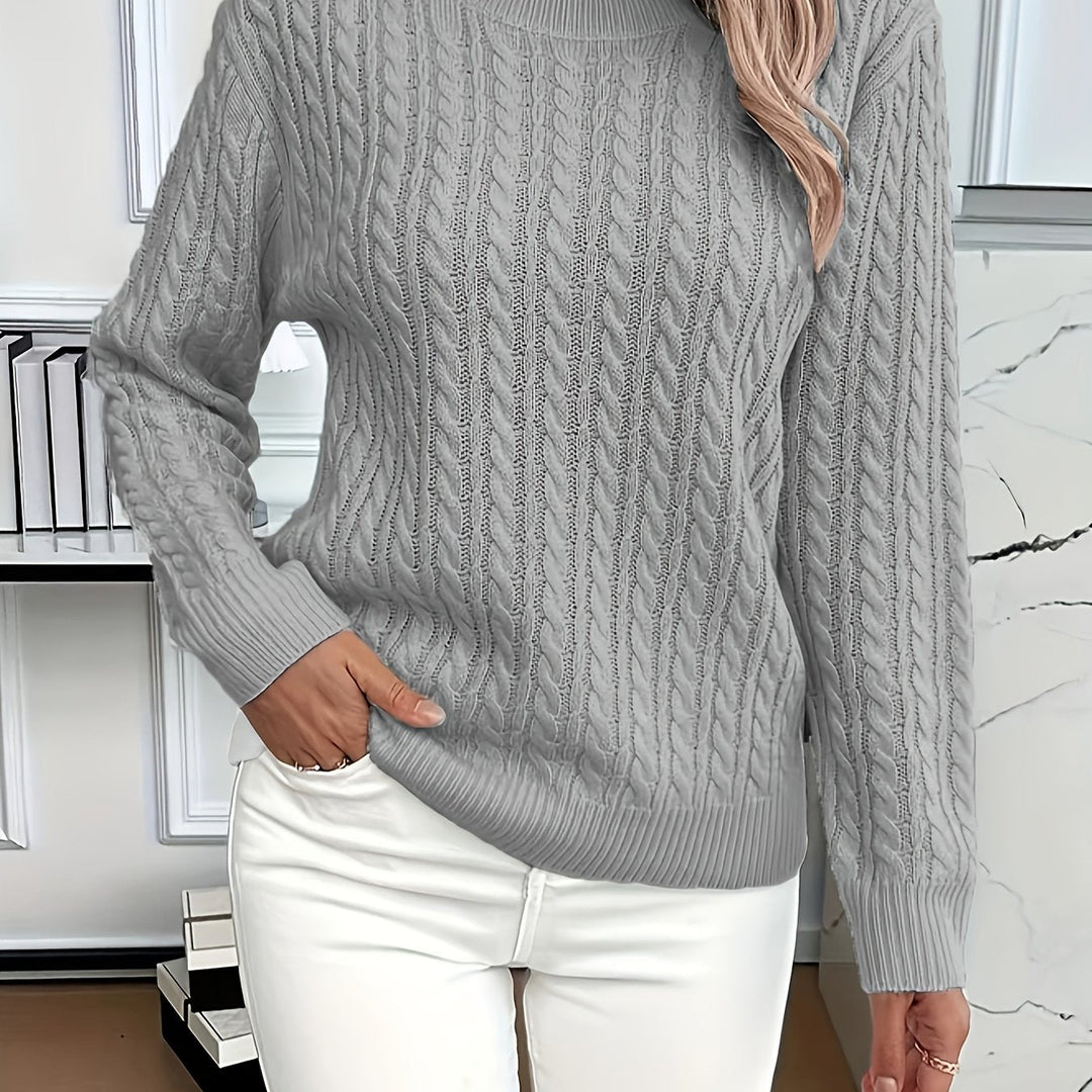 Aeron | Women Crew Cable Knit Pullover