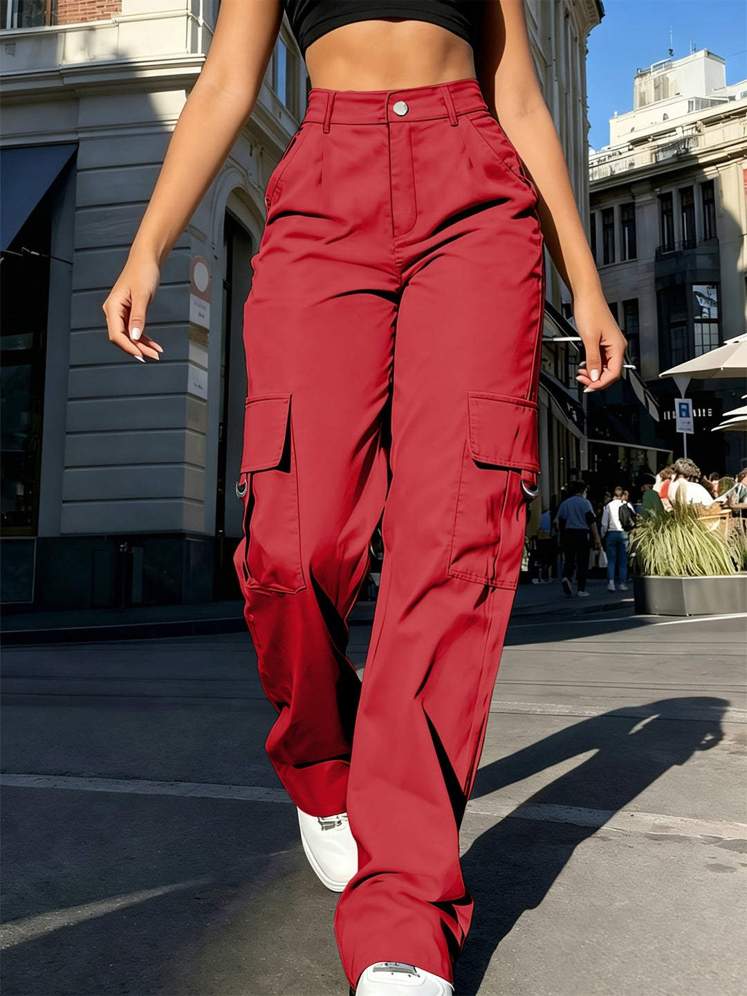 Stylish Wide Leg Cargo Pants for Women with Plus Size Casual Style