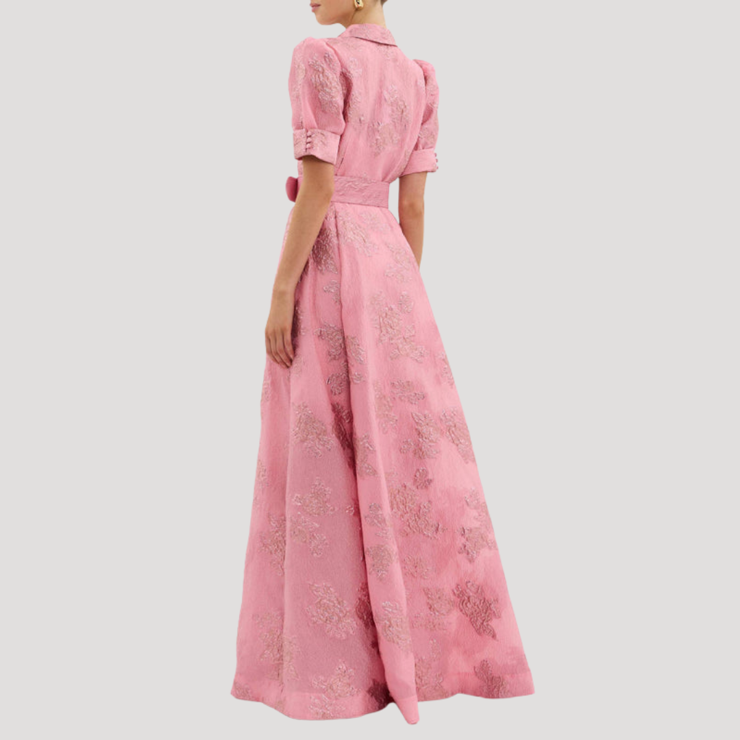 Mali | Women Collar Belt Pink Dress