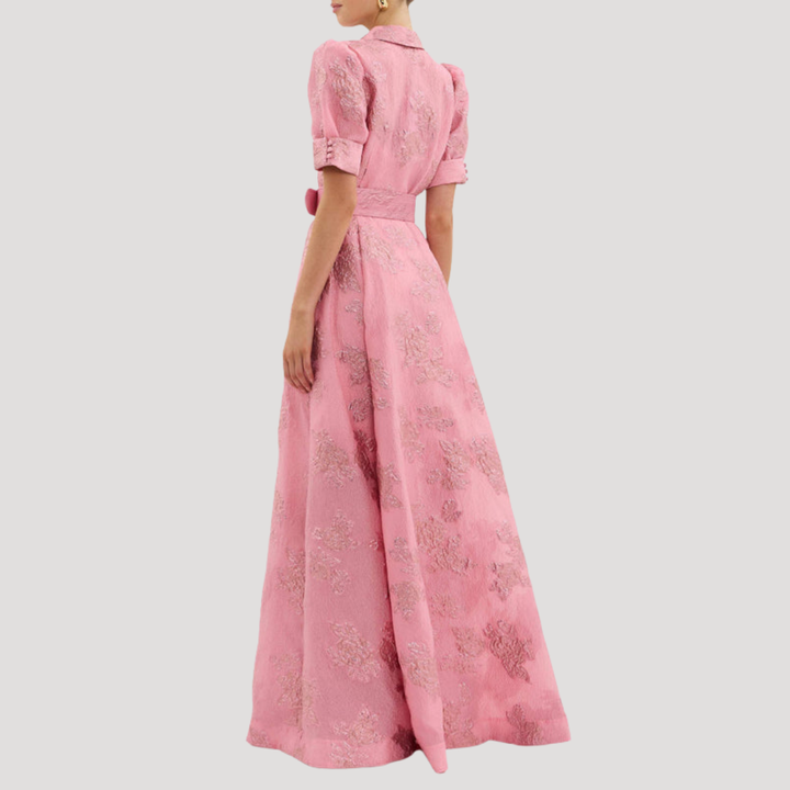 Mali | Women Collar Belt Pink Dress