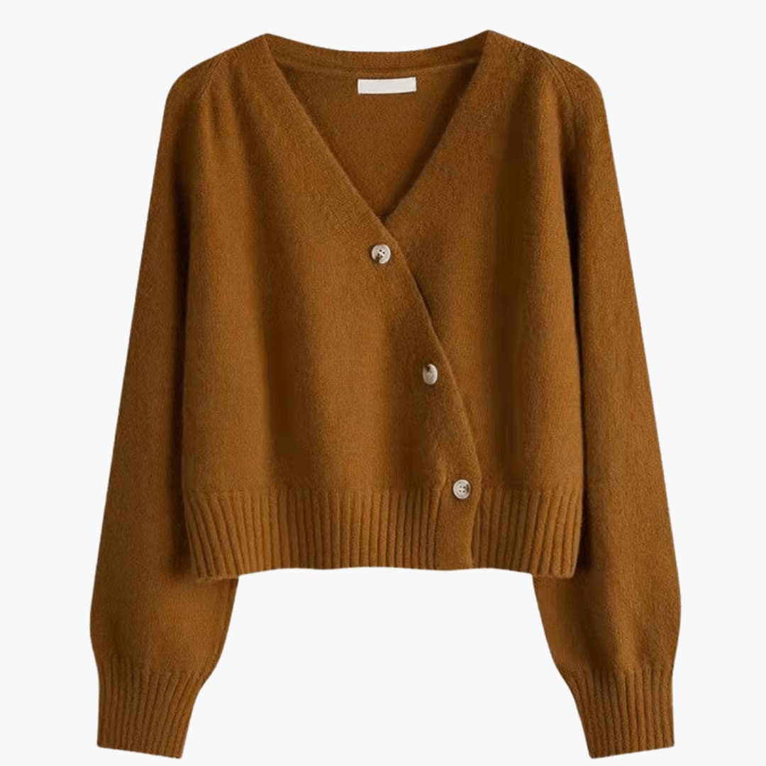 Cardigan Asymmetrical Cropped Knit