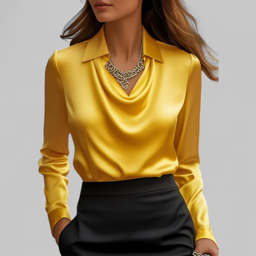 Cora | Women's Plus Size Draped Satin Blouse