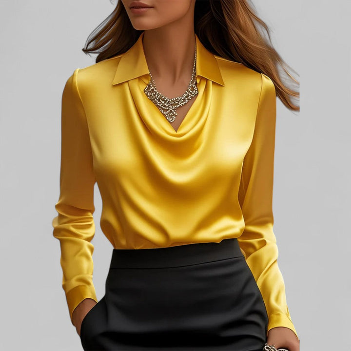 Cora | Women's Plus Size Draped Satin Blouse