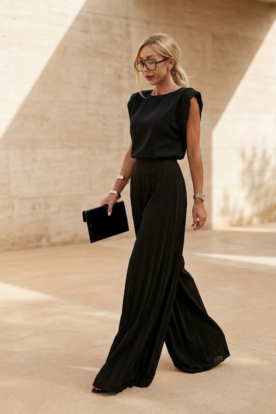 Muriel | Women Pleated Wide Leg Two Piece Set