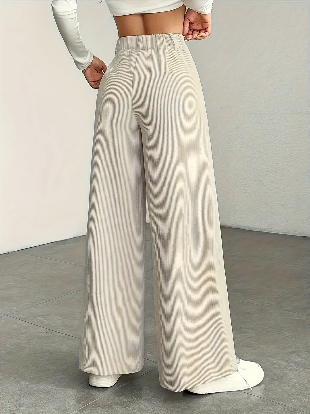 Endelyn | Women High Waist Corduroy Flowy Pants