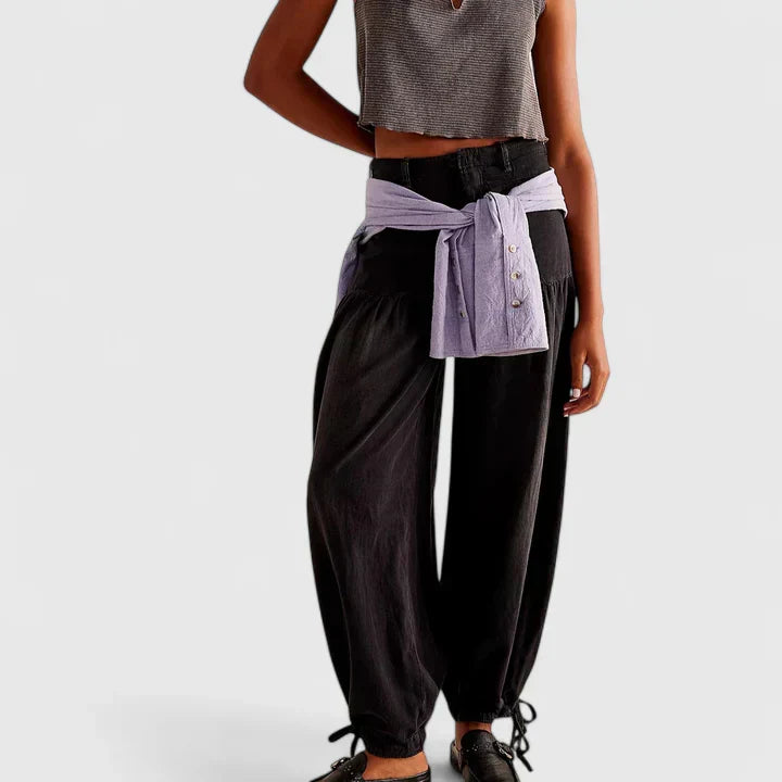 Dametta | Women Drawstring Barrel Jeans