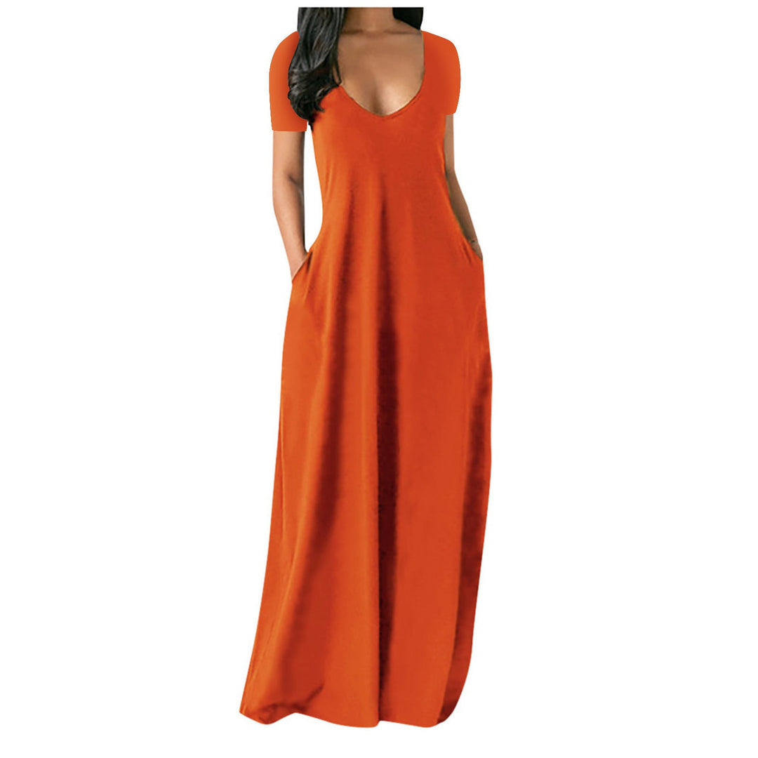Hilda | Women V Neck Pocket Maxi Dress
