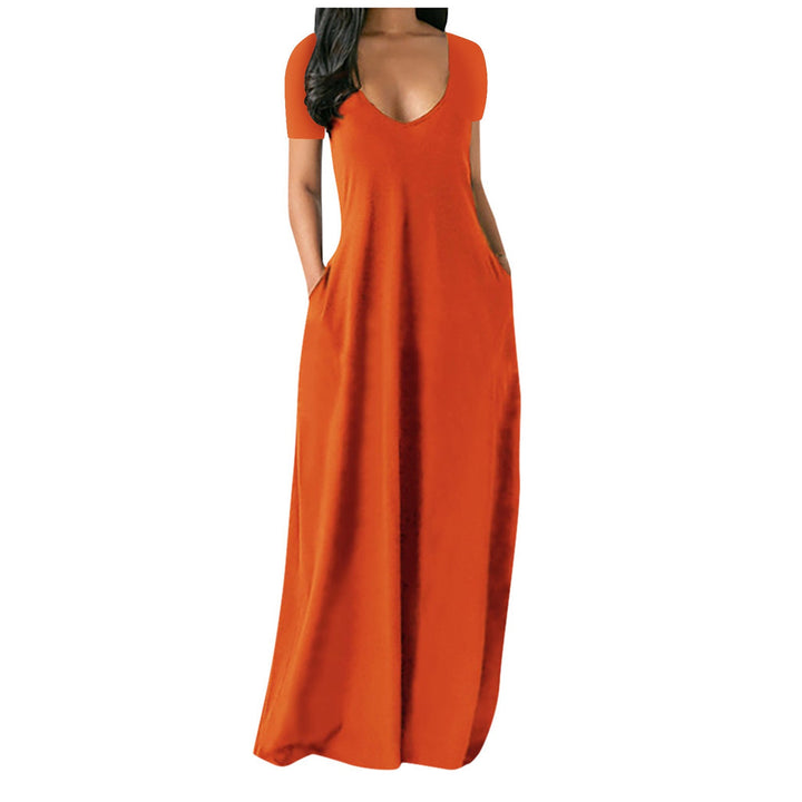Hilda | Women V Neck Pocket Maxi Dress