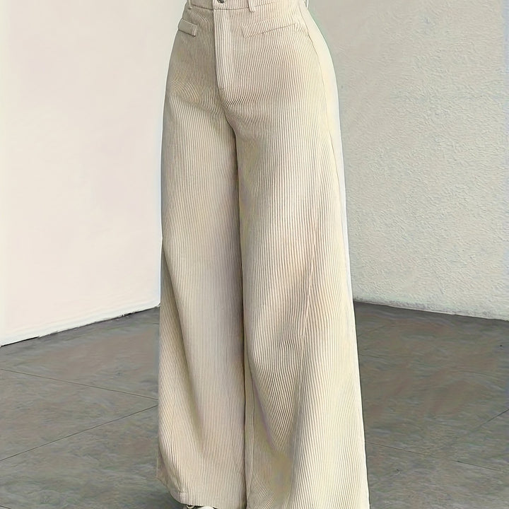 Endelyn | Women High Waist Corduroy Flowy Pants