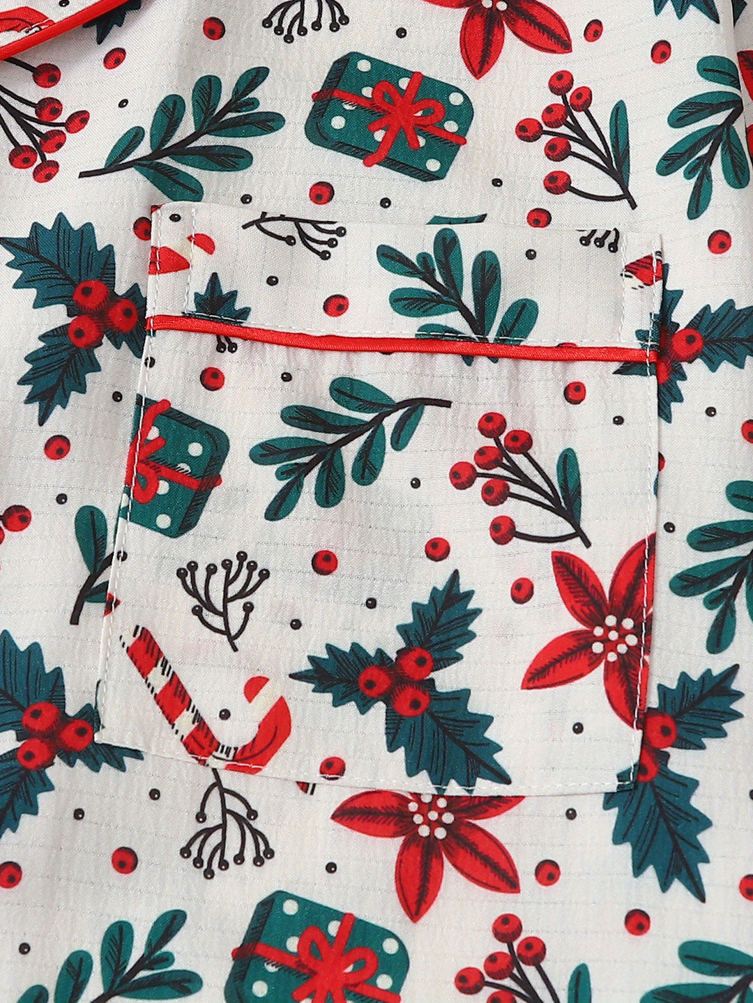 Aisha | Women's Floral Christmas Cotton Pajama Set