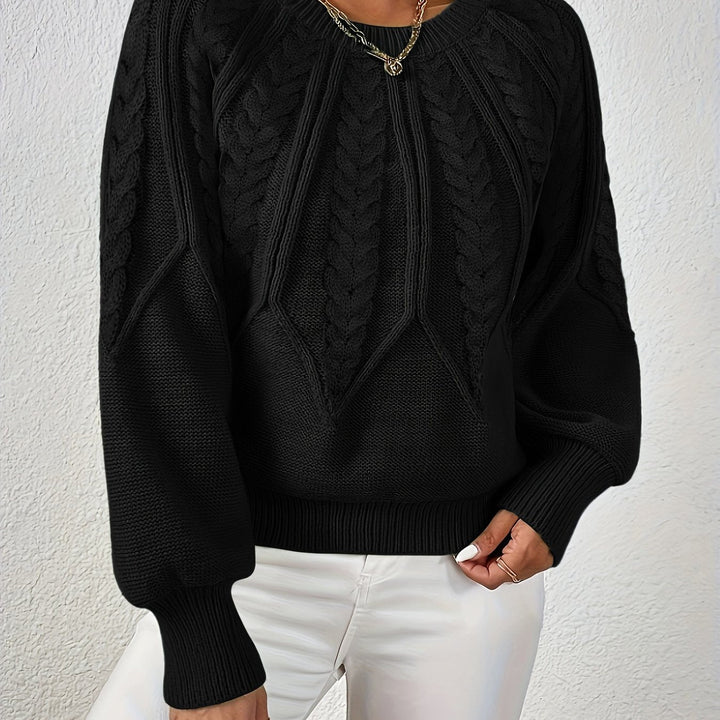 Anselma | Women Raglan Cable Knit Pullover