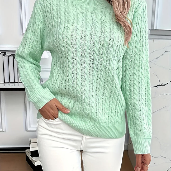 Aeron | Women Crew Cable Knit Pullover