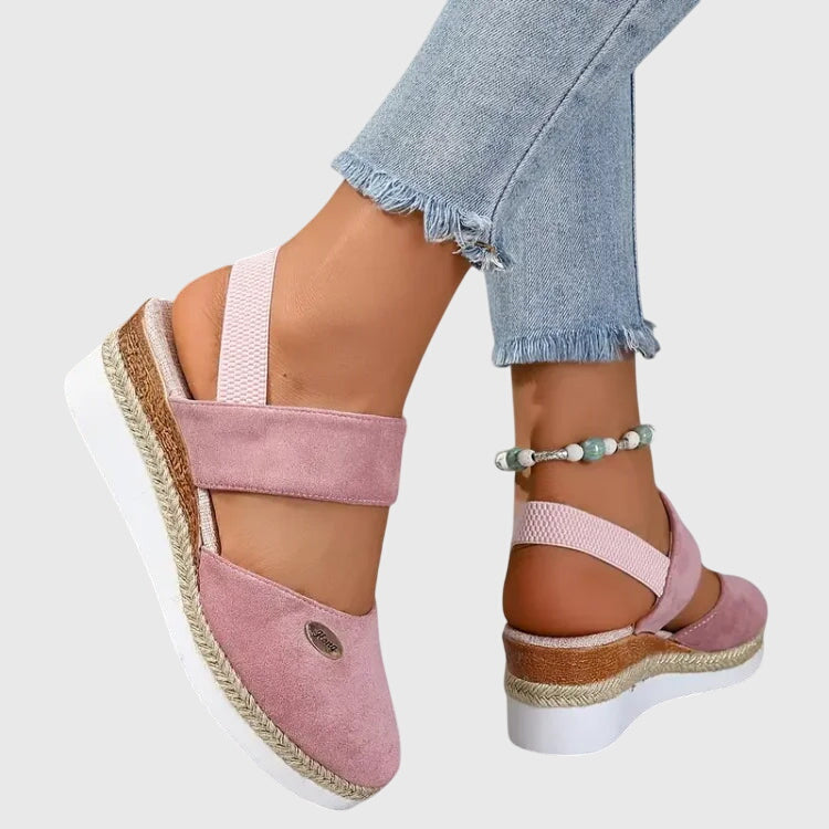 Magnolia | Women's Beaded Stretchy Vacation Cushioned Ankle Strap Sandals
