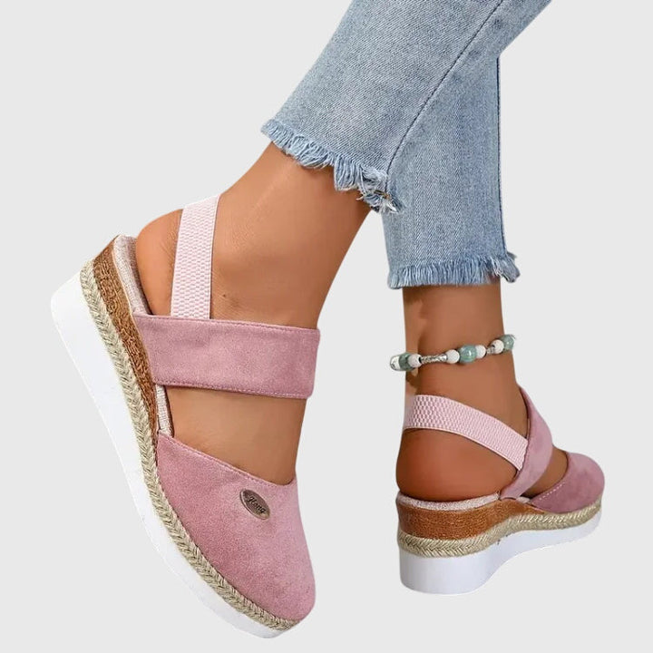 Magnolia | Women's Beaded Stretchy Vacation Cushioned Ankle Strap Sandals