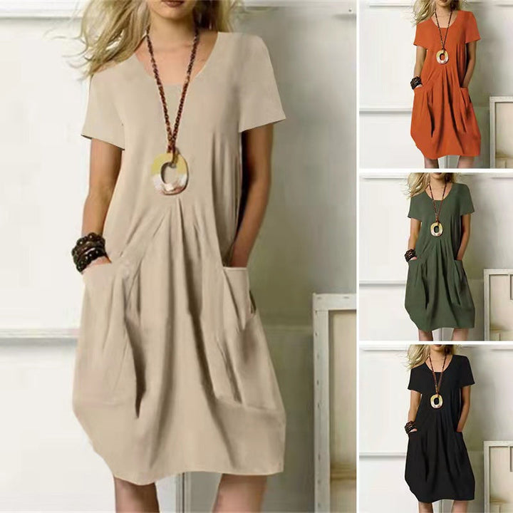 Sioned | Women Scoop Neck Pocket Tunic Dress