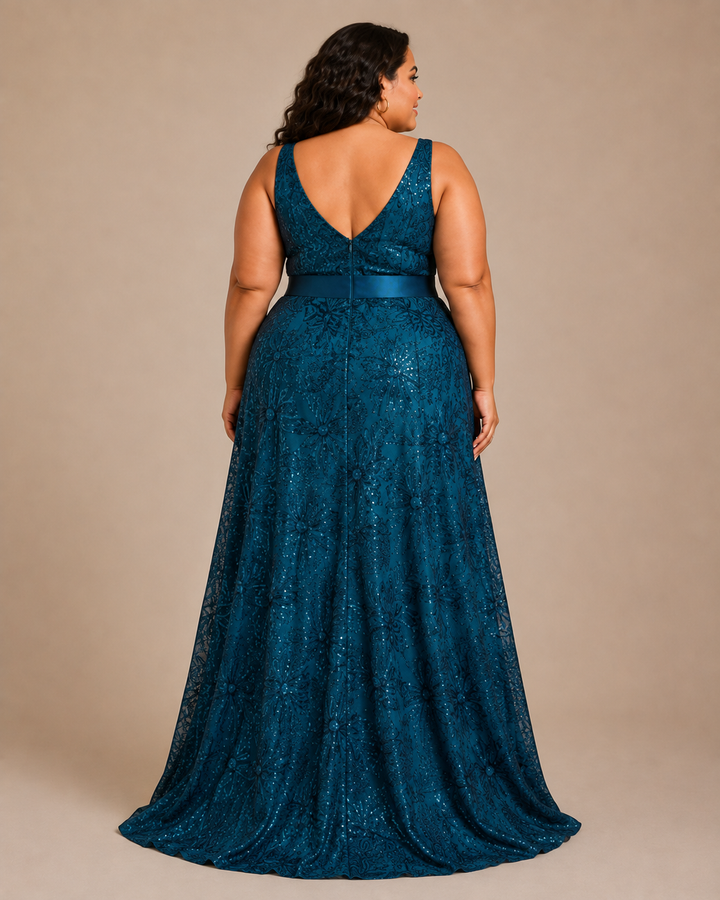 Mirae | Women's Floral Sequin Evening Gown