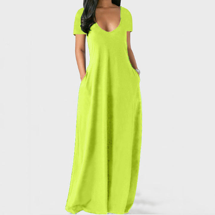 Hilda | Women V Neck Pocket Maxi Dress