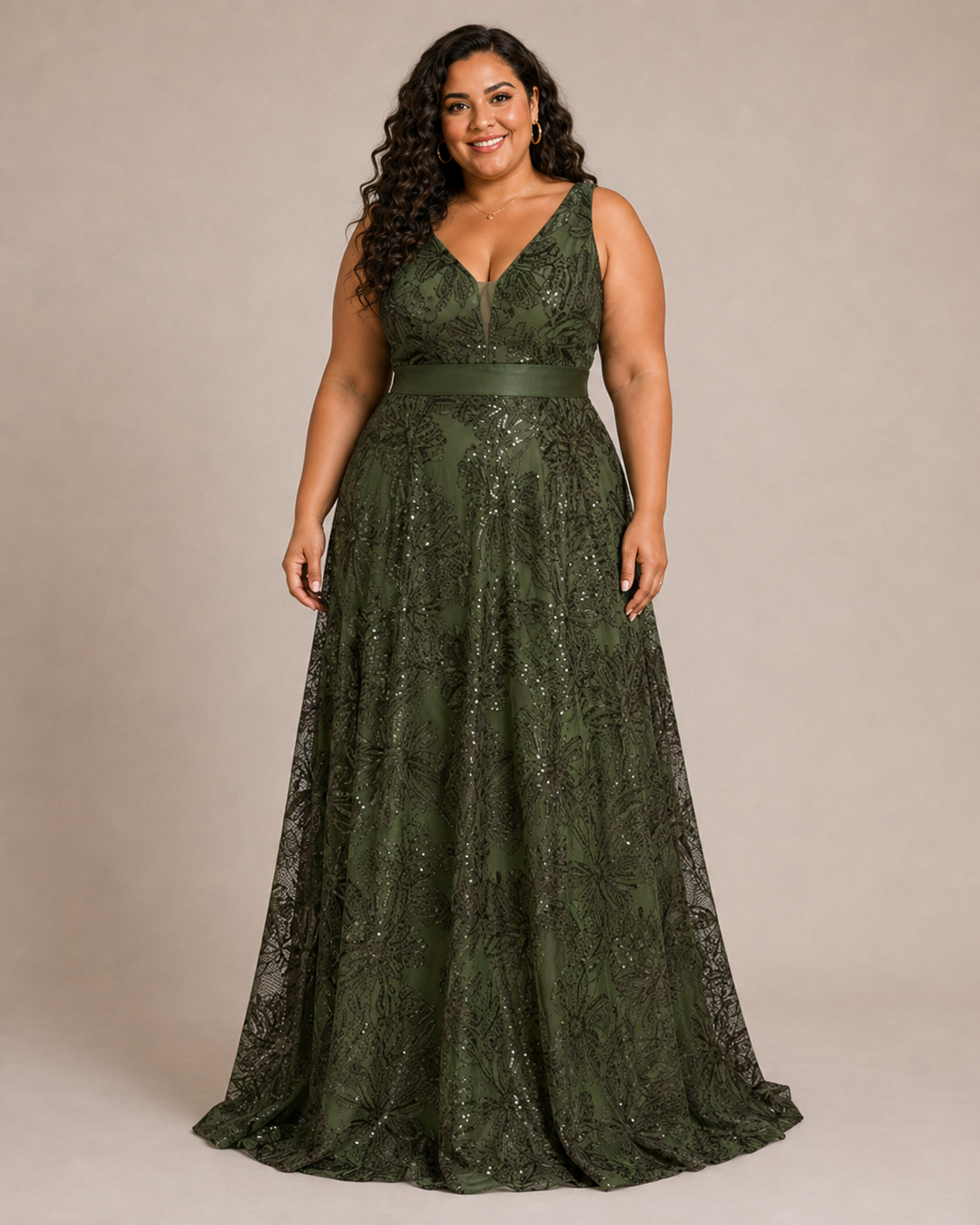Mirae | Women's Floral Sequin Evening Gown