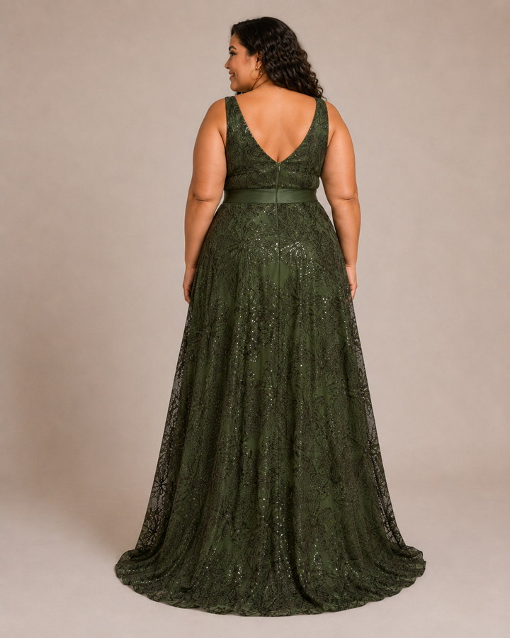 Mirae | Women's Floral Sequin Evening Gown