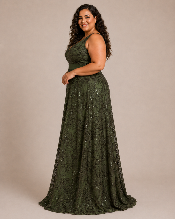 Mirae | Women's Floral Sequin Evening Gown