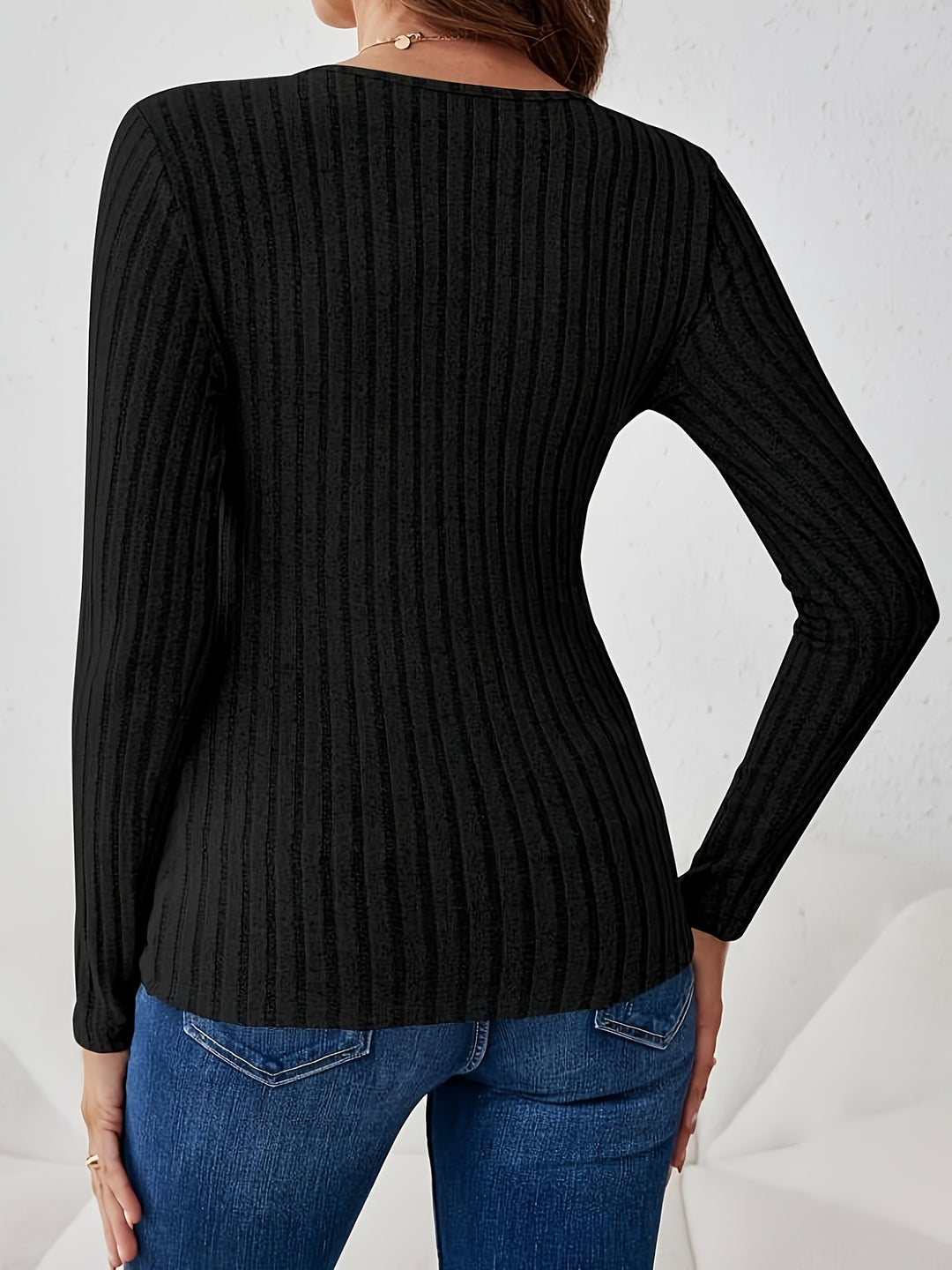 Emery | Women's Knit V Neck Casual Blouse