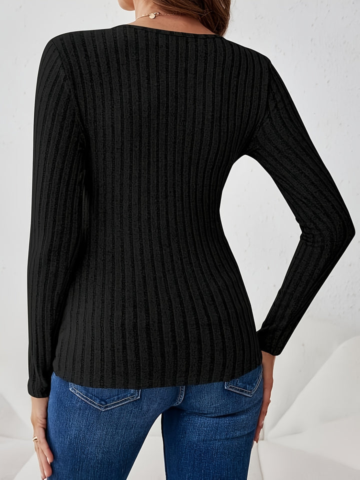 Emery | Women's Knit V Neck Casual Blouse
