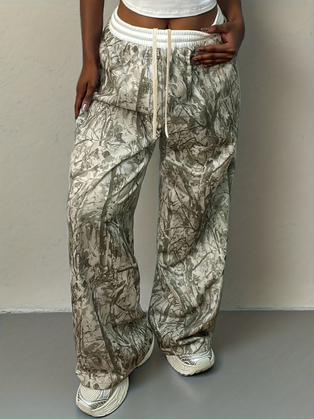 Stylish Camo Knit Pants for Women with Plus Size Style