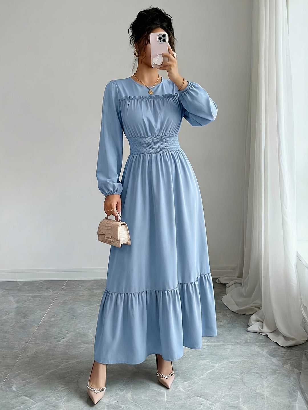 Esme | Women's Wedding Guest Smocked Maxi Dress