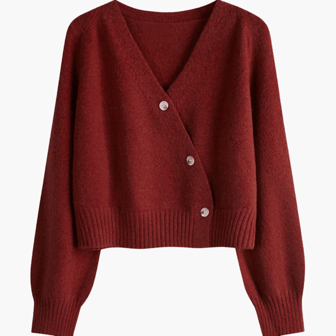 Cardigan Asymmetrical Cropped Knit