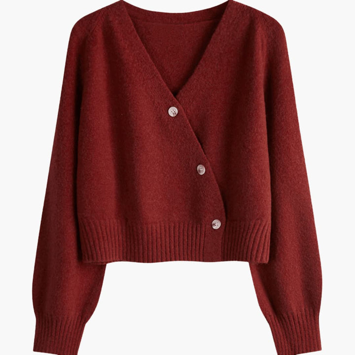 Cardigan Asymmetrical Cropped Knit