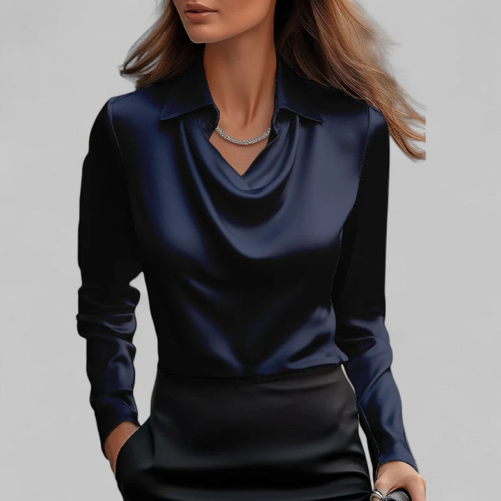 Cora | Women's Plus Size Draped Satin Blouse