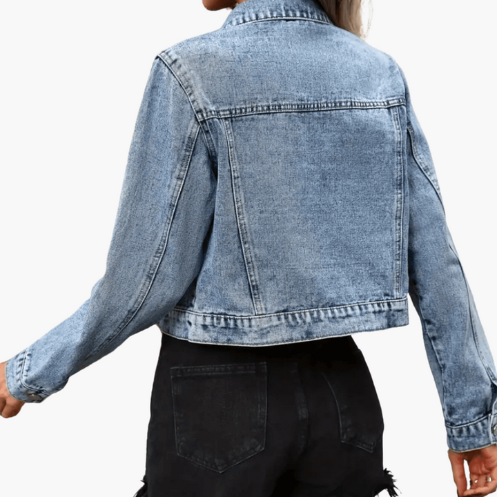 Sienna | Women's Cropped Fitted Long Sleeve Denim Jacket