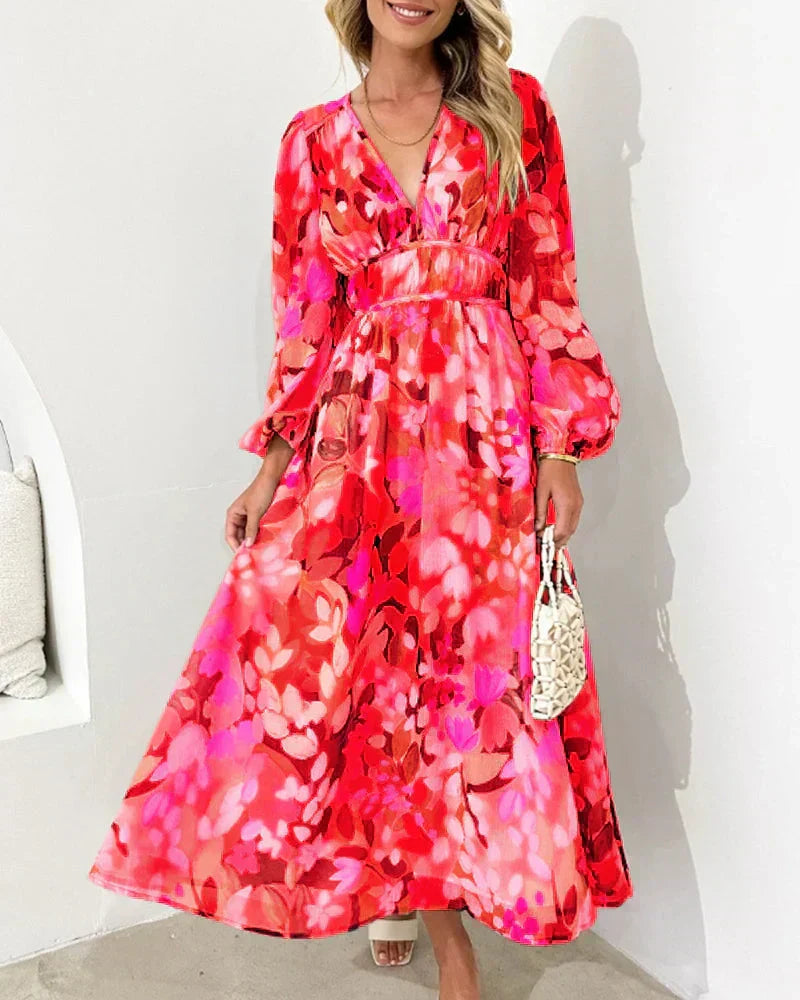 Valmai | Women Balloon Sleeve Pink Dress