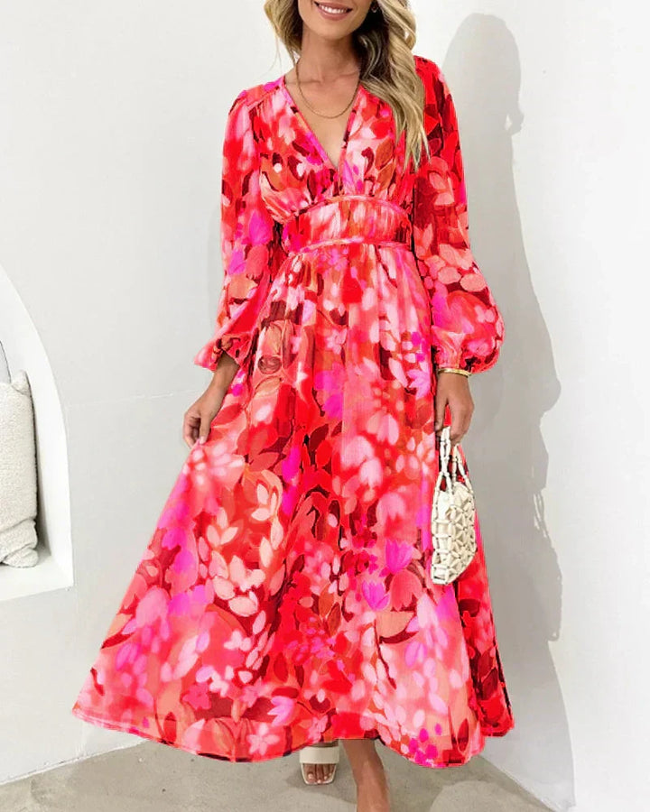 Valmai | Women Balloon Sleeve Pink Dress