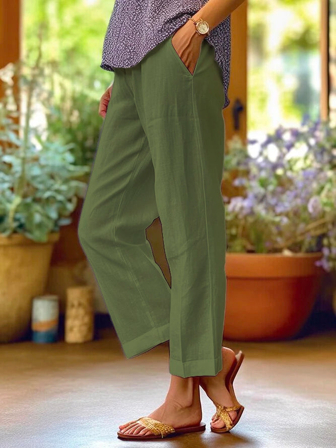Stylish Trousers for Women with Side Pockets Tailored Plus Size Casual Style