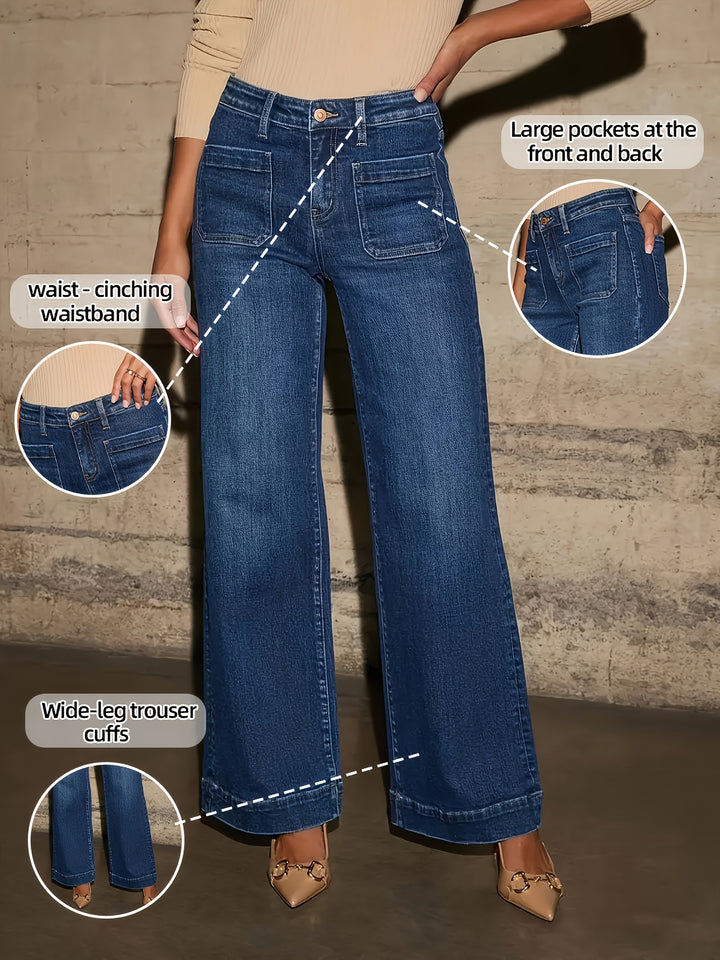Raegan | Women's Denim Wide Leg Casual Relaxed Jeans