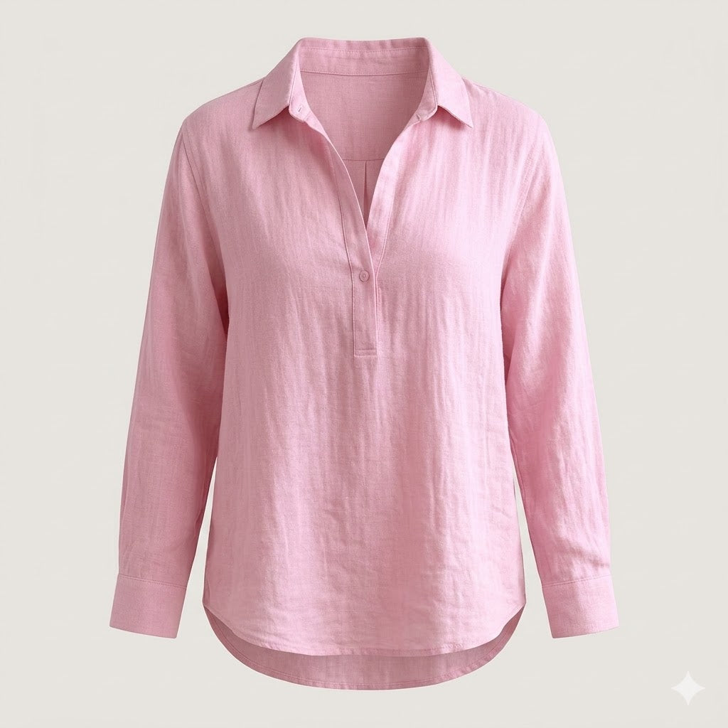 Glenna | Women Relaxed Button Down Linen Blouse