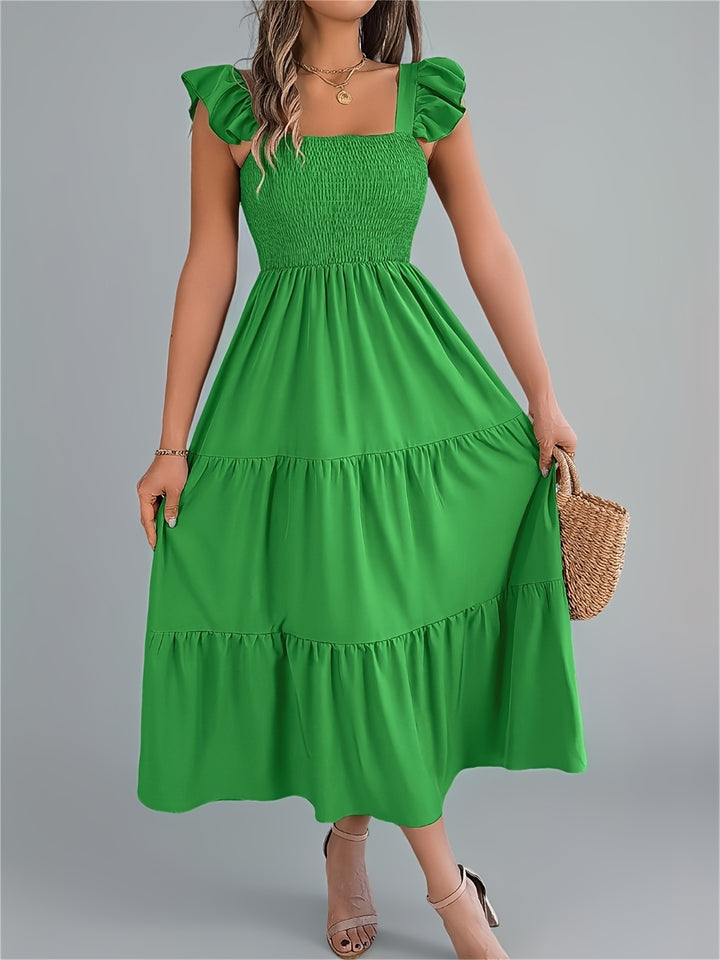 Iris | Women's Wedding Guest Tiered Midi Dress