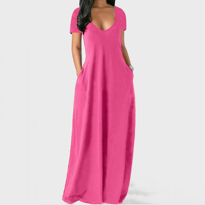 Hilda | Women V Neck Pocket Maxi Dress