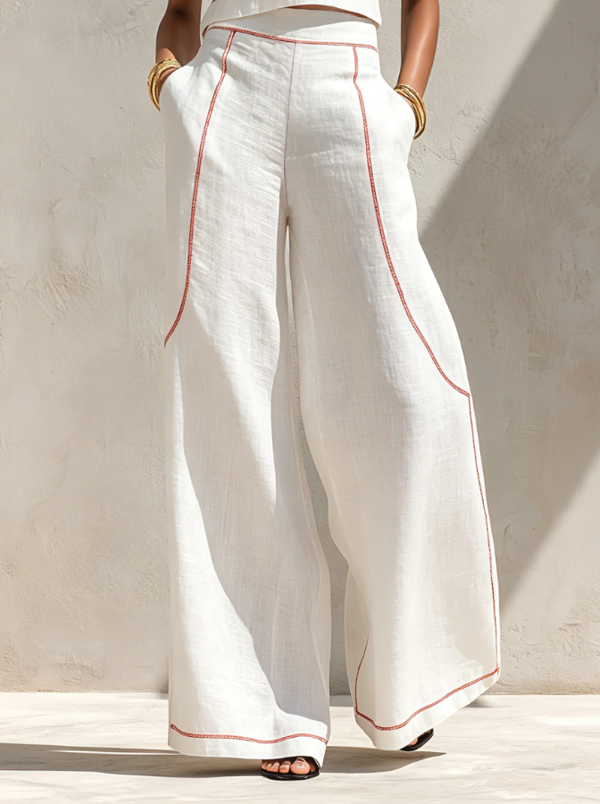 Sigrid | Women Linen Wide Leg Two Piece Set