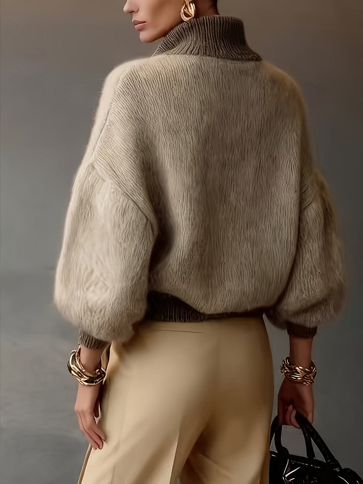 Thyra | Women Relaxed Half Zip Sweater