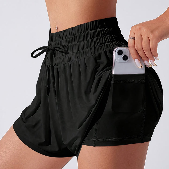 Poppy | Women's Knit Smocked Casual High Waisted Shorts