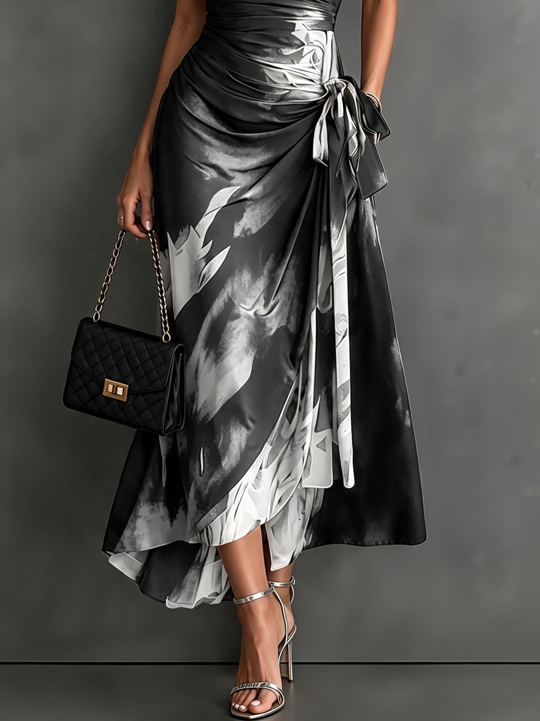 Wrenna | Women Wrap Collar Midi Dress