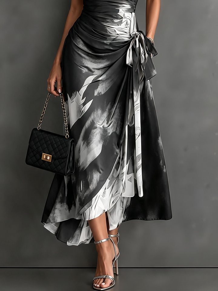 Wrenna | Women Wrap Collar Midi Dress
