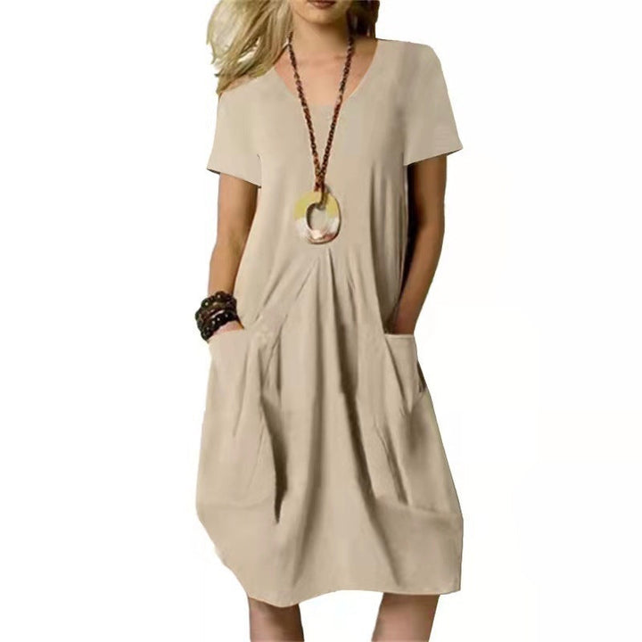 Sioned | Women Scoop Neck Pocket Tunic Dress