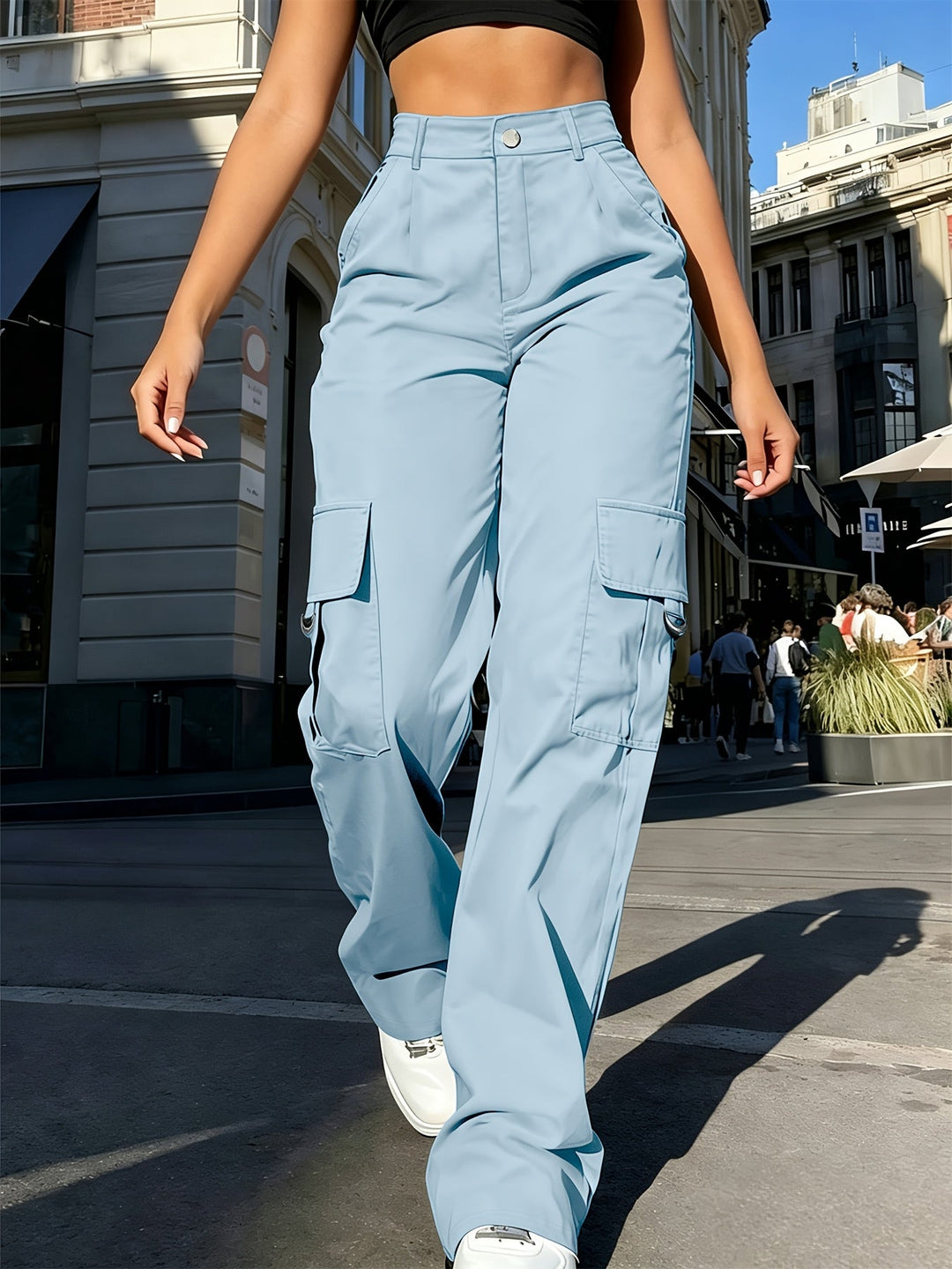 Stylish Wide Leg Cargo Pants for Women with Plus Size Casual Style