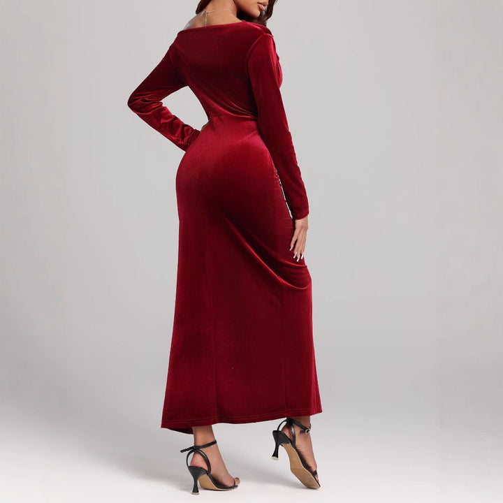 Venetia | Women Velvet Slit Formal Maxi Dress
