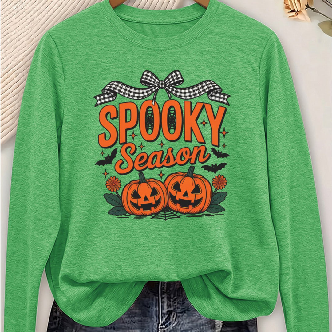 Marlowe | Women's Halloween Sweater Pumpkin Bat Print